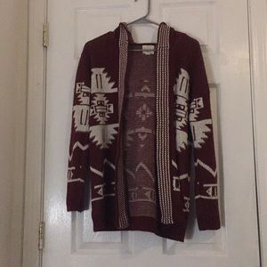 Red and white hoodie